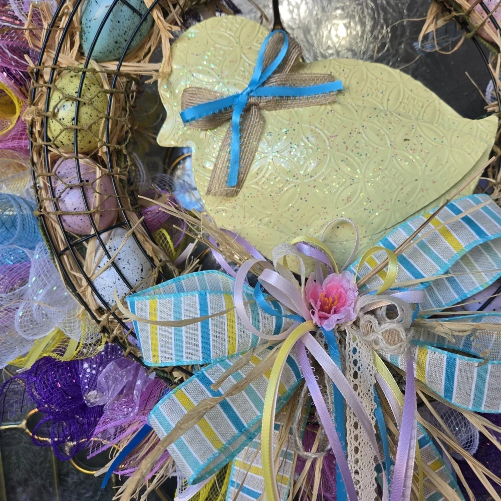 Chick & Eggs Springtime Wreath